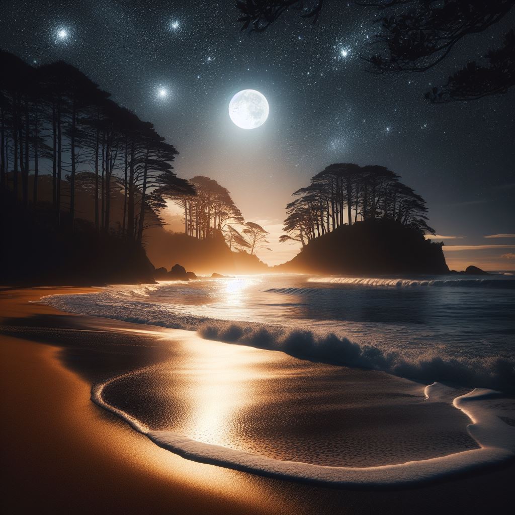 Golden Bay’s Azure Embrace: A Nocturnal&nbsp;Odyssey